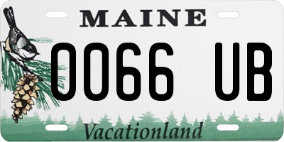 ME license plate 0066UB