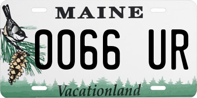 ME license plate 0066UR