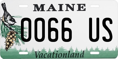 ME license plate 0066US