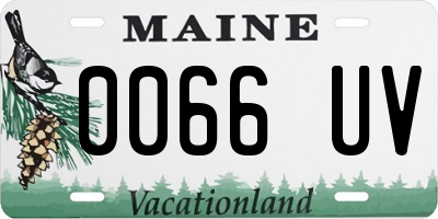 ME license plate 0066UV