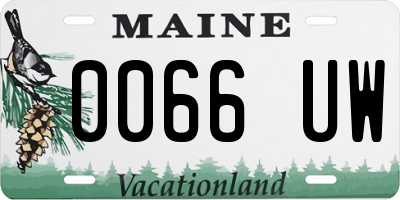 ME license plate 0066UW