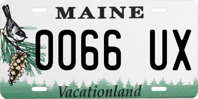 ME license plate 0066UX