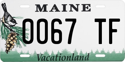 ME license plate 0067TF