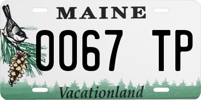 ME license plate 0067TP