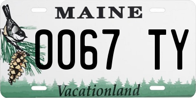 ME license plate 0067TY