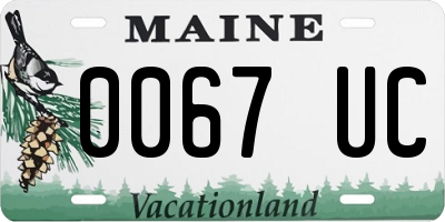 ME license plate 0067UC