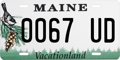 ME license plate 0067UD