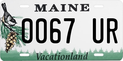 ME license plate 0067UR