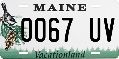 ME license plate 0067UV