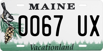 ME license plate 0067UX