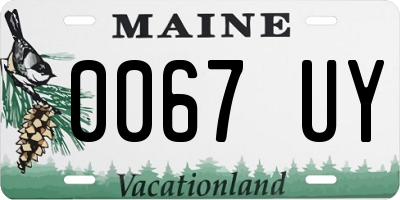 ME license plate 0067UY