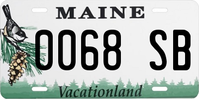 ME license plate 0068SB