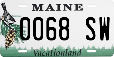 ME license plate 0068SW