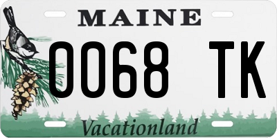 ME license plate 0068TK