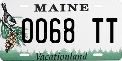 ME license plate 0068TT