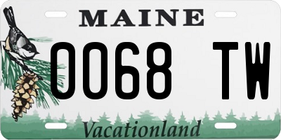 ME license plate 0068TW