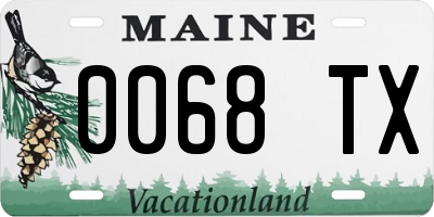 ME license plate 0068TX