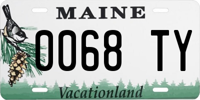 ME license plate 0068TY
