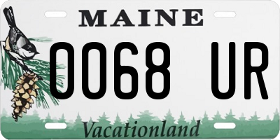 ME license plate 0068UR