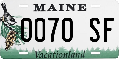 ME license plate 0070SF