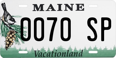 ME license plate 0070SP