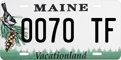 ME license plate 0070TF