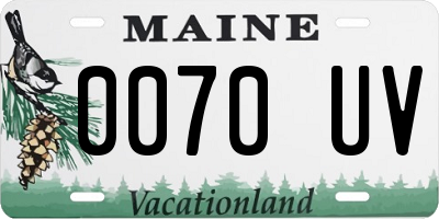 ME license plate 0070UV