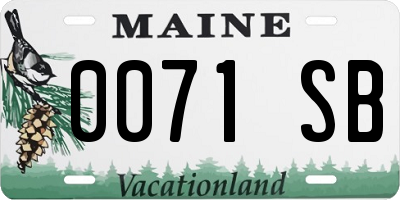 ME license plate 0071SB