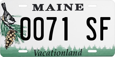 ME license plate 0071SF