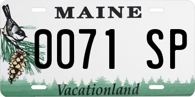 ME license plate 0071SP