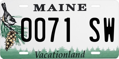 ME license plate 0071SW