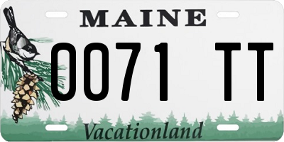ME license plate 0071TT