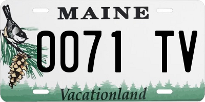ME license plate 0071TV