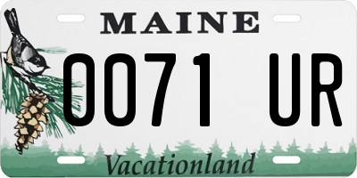 ME license plate 0071UR