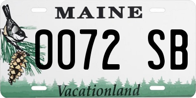 ME license plate 0072SB