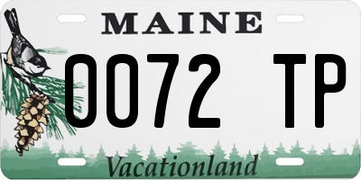 ME license plate 0072TP