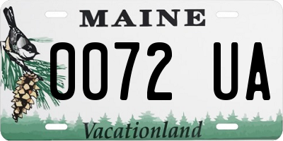 ME license plate 0072UA