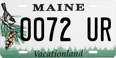 ME license plate 0072UR