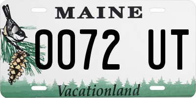 ME license plate 0072UT