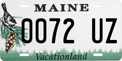 ME license plate 0072UZ