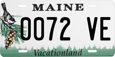ME license plate 0072VE