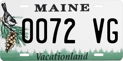 ME license plate 0072VG