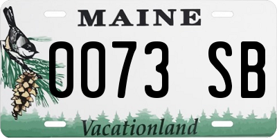 ME license plate 0073SB