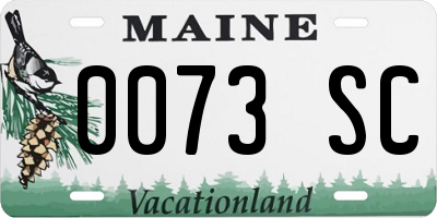 ME license plate 0073SC