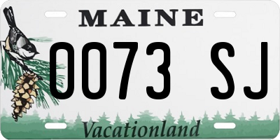 ME license plate 0073SJ
