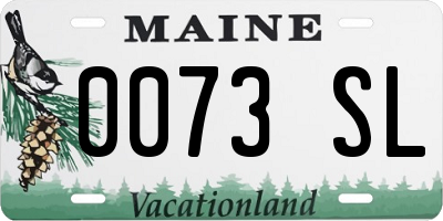 ME license plate 0073SL