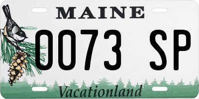 ME license plate 0073SP