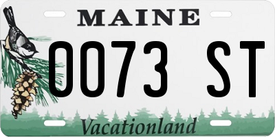 ME license plate 0073ST