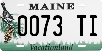 ME license plate 0073TI