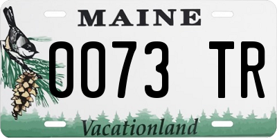 ME license plate 0073TR